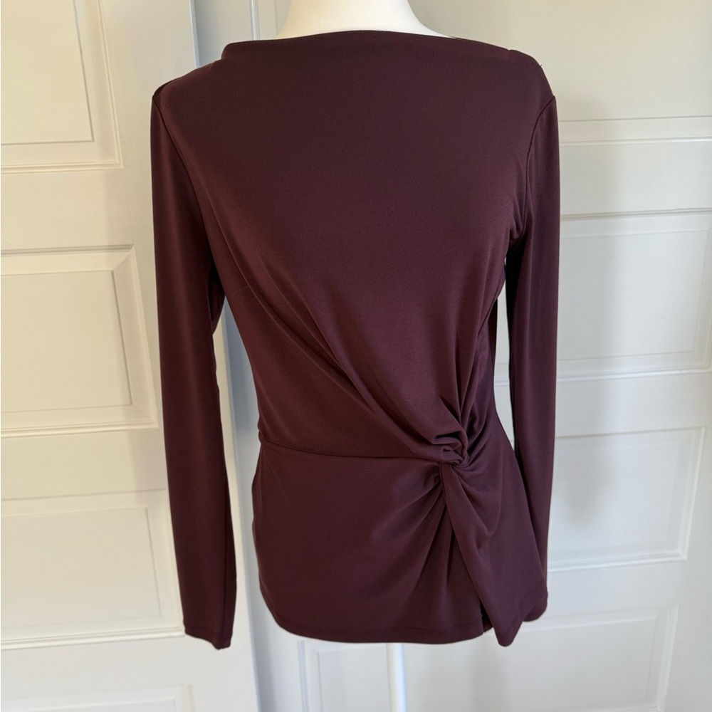 Ann Taylor Deep Burgundy Twist Blouse